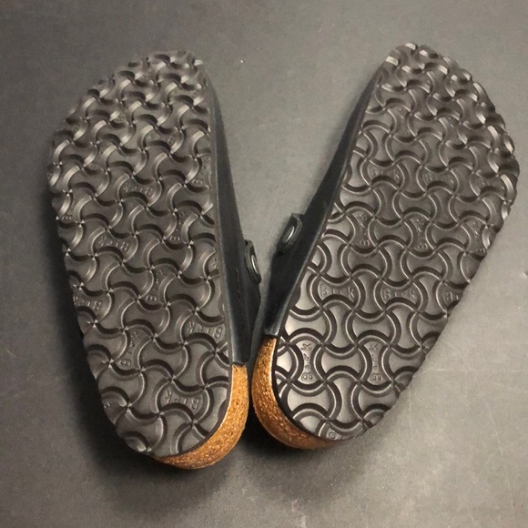 38/7 Leather & Cork Birkenstock Boston Clog Black - Picture 5 of 10